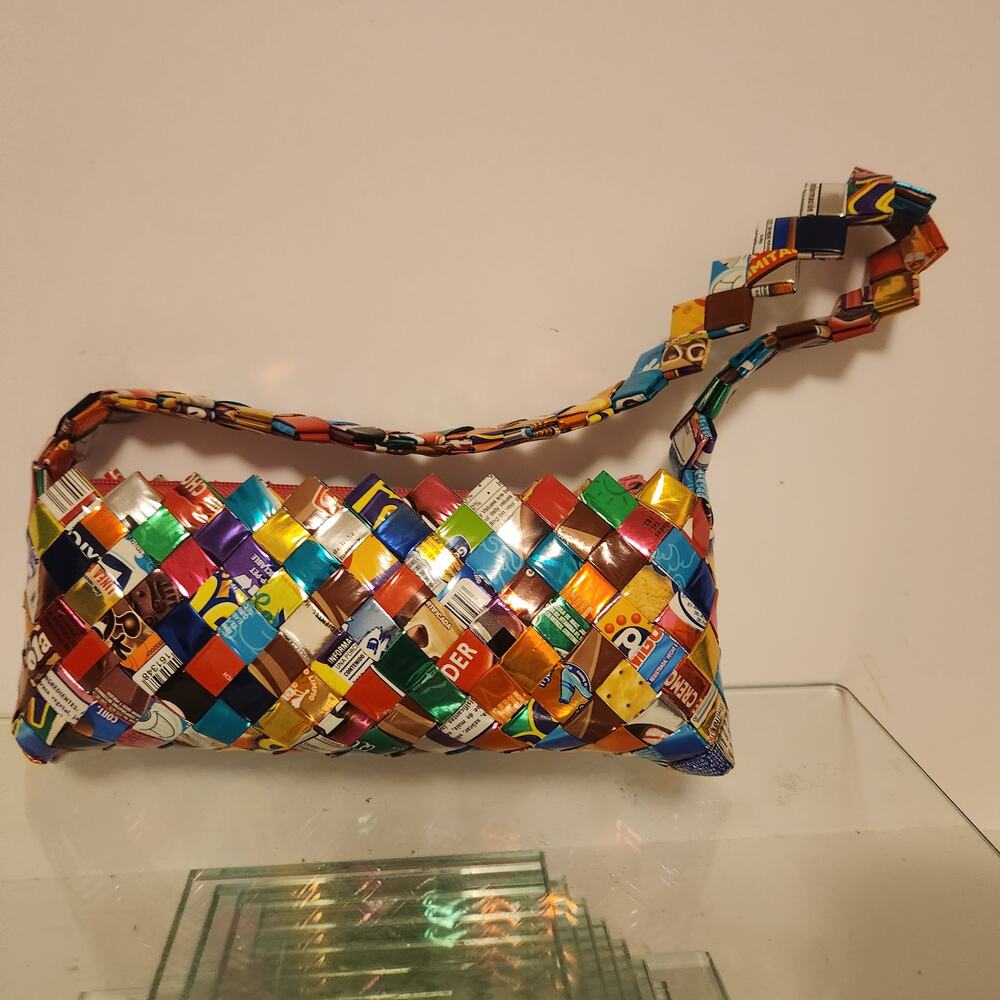 Retro Multicolor Candy Wrapper Purse